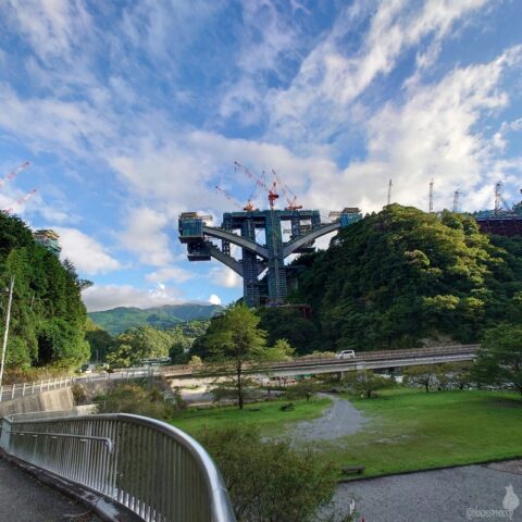 河内川橋工事現場