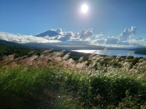 山中湖と富士山