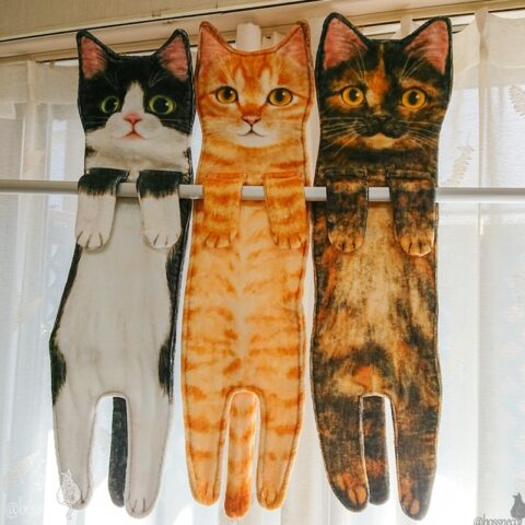 猫ハンドタオル